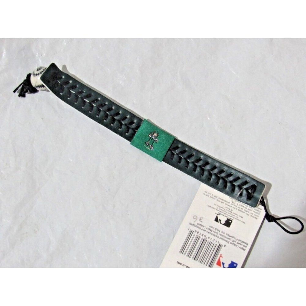 Green Brewers Sausage Man w/Black Stitching Team Baseball Seam Bracelet Gamewear
